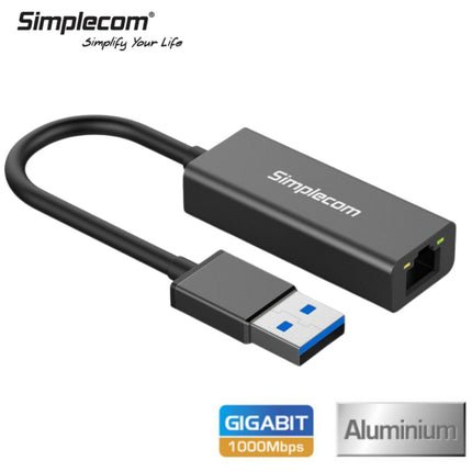 Simplecom NU313 SuperSpeed USB-C to Gigabit Ethernet Network Adapter Aluminium