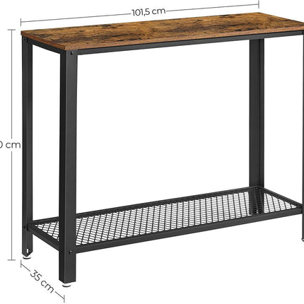 VASAGLE Console Table Rustic Brown and Black LNT80X