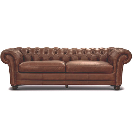 Sonny 3+1 Seater Genuine Leather Sofa Chestfield Lounge Couch - Butterscotch